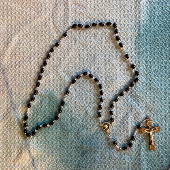 Other Vintage Rosary Beads Italy Black Poshmark